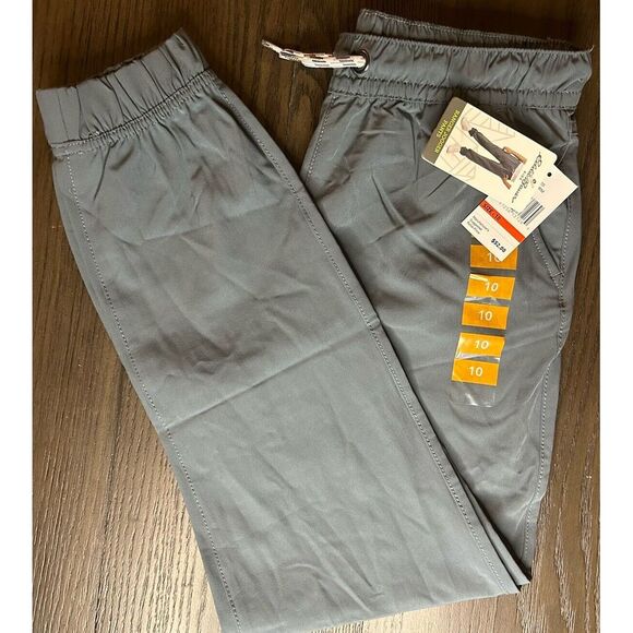Eddie Bauer Kids Gray Joggers Size 10 Elastic Ankles Drawstring Waist Dri Fit - Picture 2 of 5